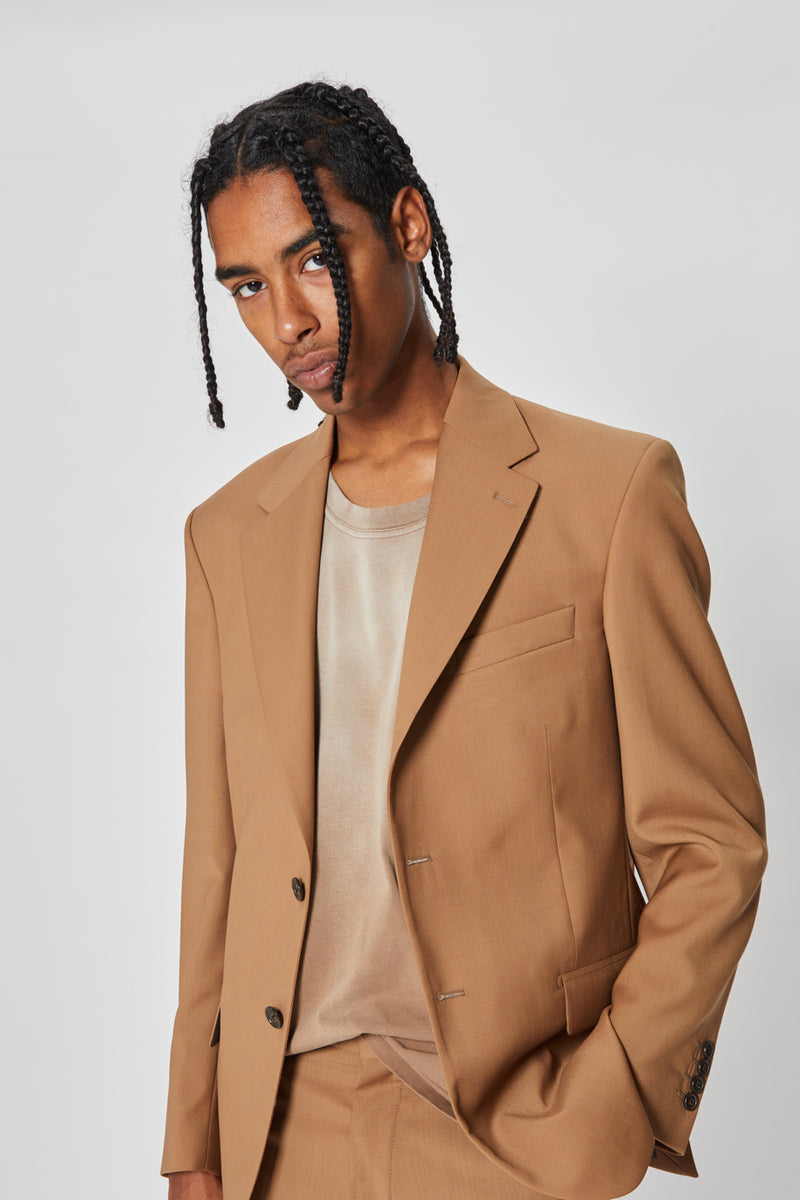 CREW SINGLEBREASTED SUIT JACKET COFFEE