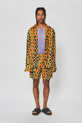 AUSTIN OVERSIZED SHIRT ORANGE/BLACK
