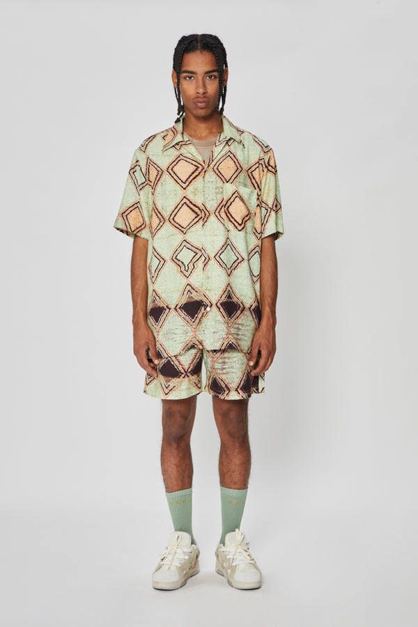 JEREMY BOWLING SHIRT LIGHT GREEN/PINK