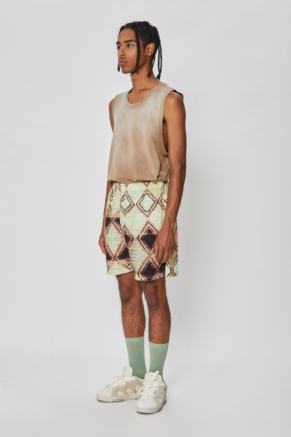 HULK OVERSIZED SHORTS LIGHT GREEN/PINK